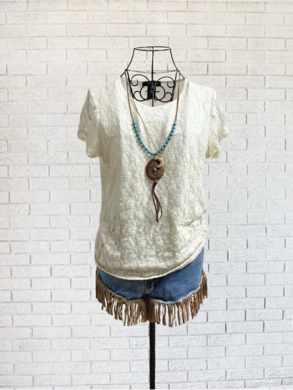 T-Shirt Top White Lace Small Boho Bohemian Floral Sheer Hippie Short Sleeve Chic